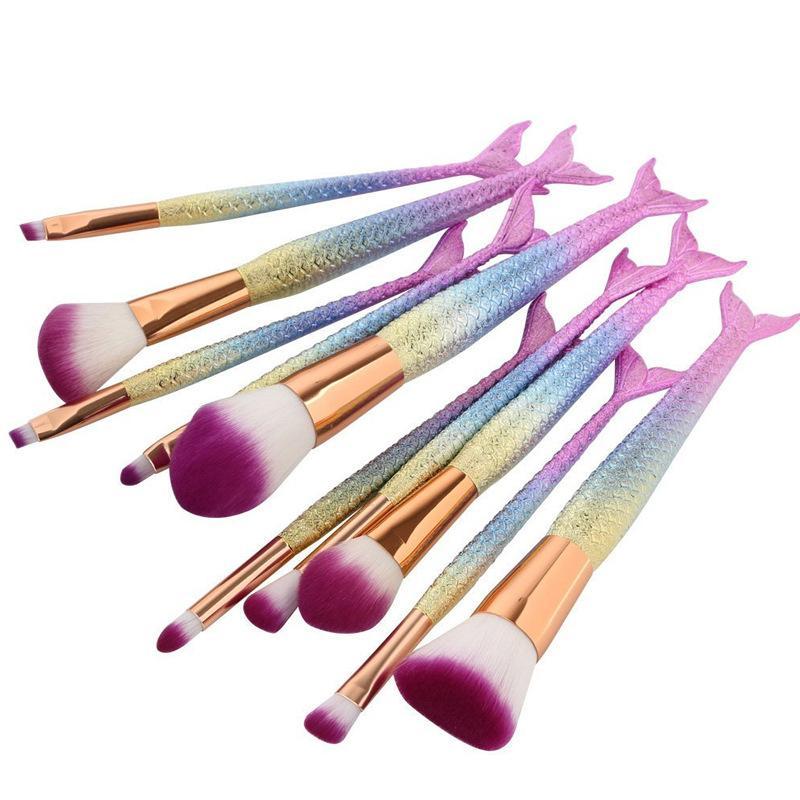 High Quality 10 Makeup Fishtail Brushes