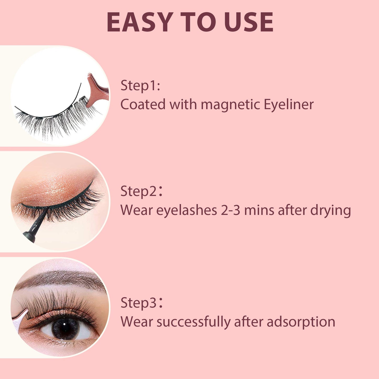 Magnetic Eyelashes with Eyeliner Kit 5 Pairs Magnetic Eyelashes with 2