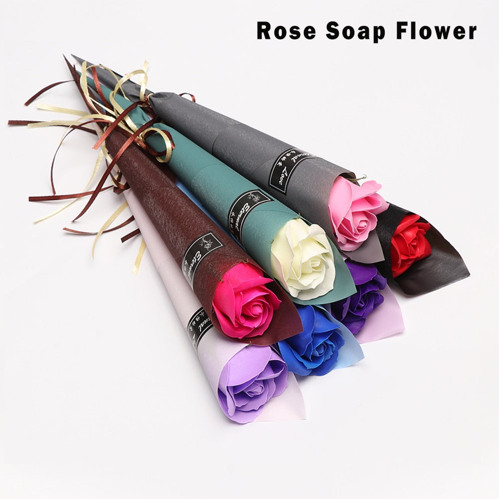 1PC Romantic Bath Soap Rose Soap Flower Petal For