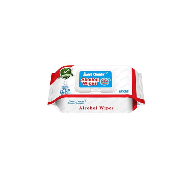 1 Pack 60 Pieces Wipes Alcohol Hand Surface Use