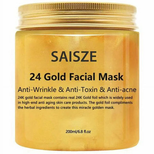 24K Gold Collagen Facial Face Mask(6.7oz) + Gold Serum(1oz) Moisture