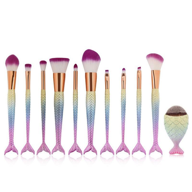 High Quality 10 Makeup Fishtail Brushes