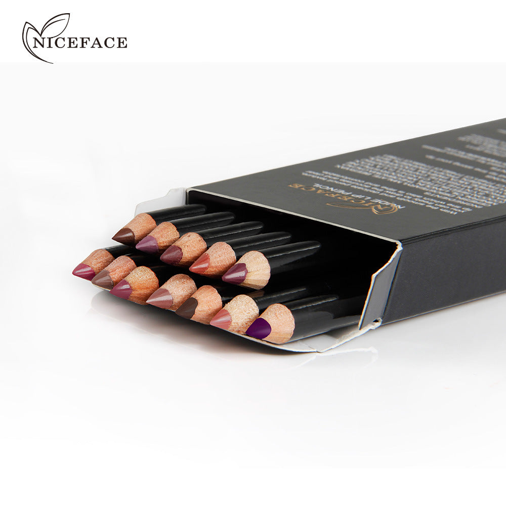 NICEFACE Nude Color Modified Lip Liner 12 Color Waterproof Lip Liner N