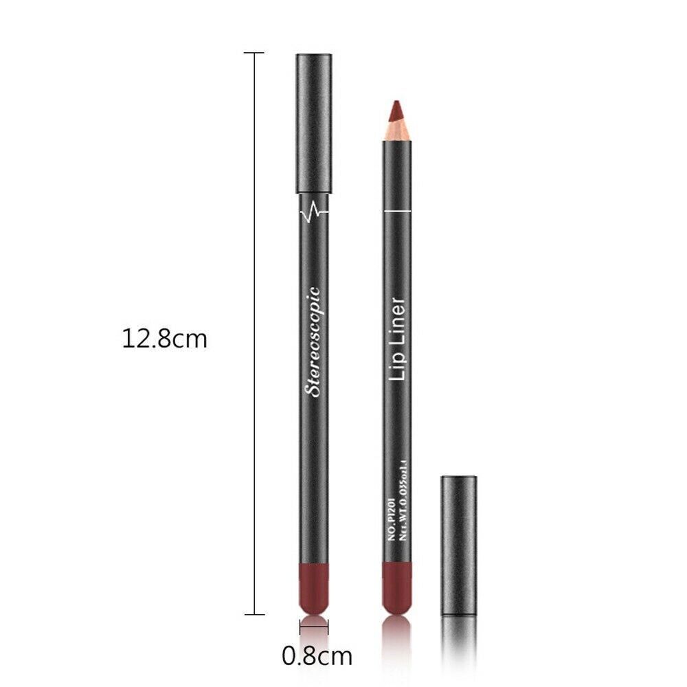 12Pcs Women Waterproof Lipstick Long Lasting Matte Lip Liner Pencil