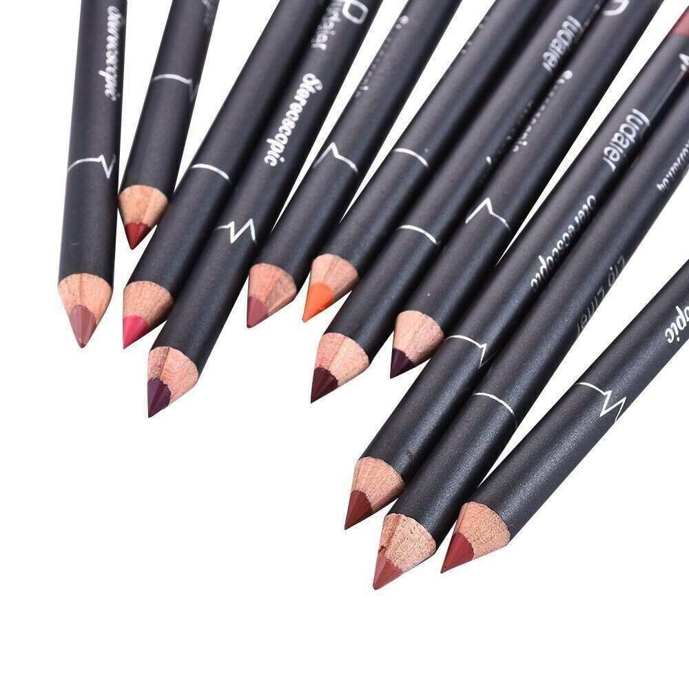 12Pcs Women Waterproof Lipstick Long Lasting Matte Lip Liner Pencil