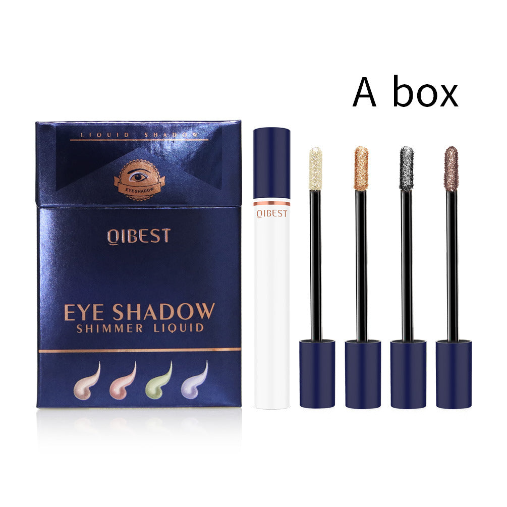 QIBEST Smoke Tube Eye Shadow Set Diamond Pearl Liquid Eye Shadow Shini