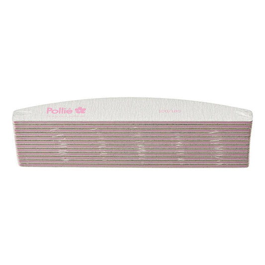 Nail file Eurostil Zebra Padded media luna 12 Units