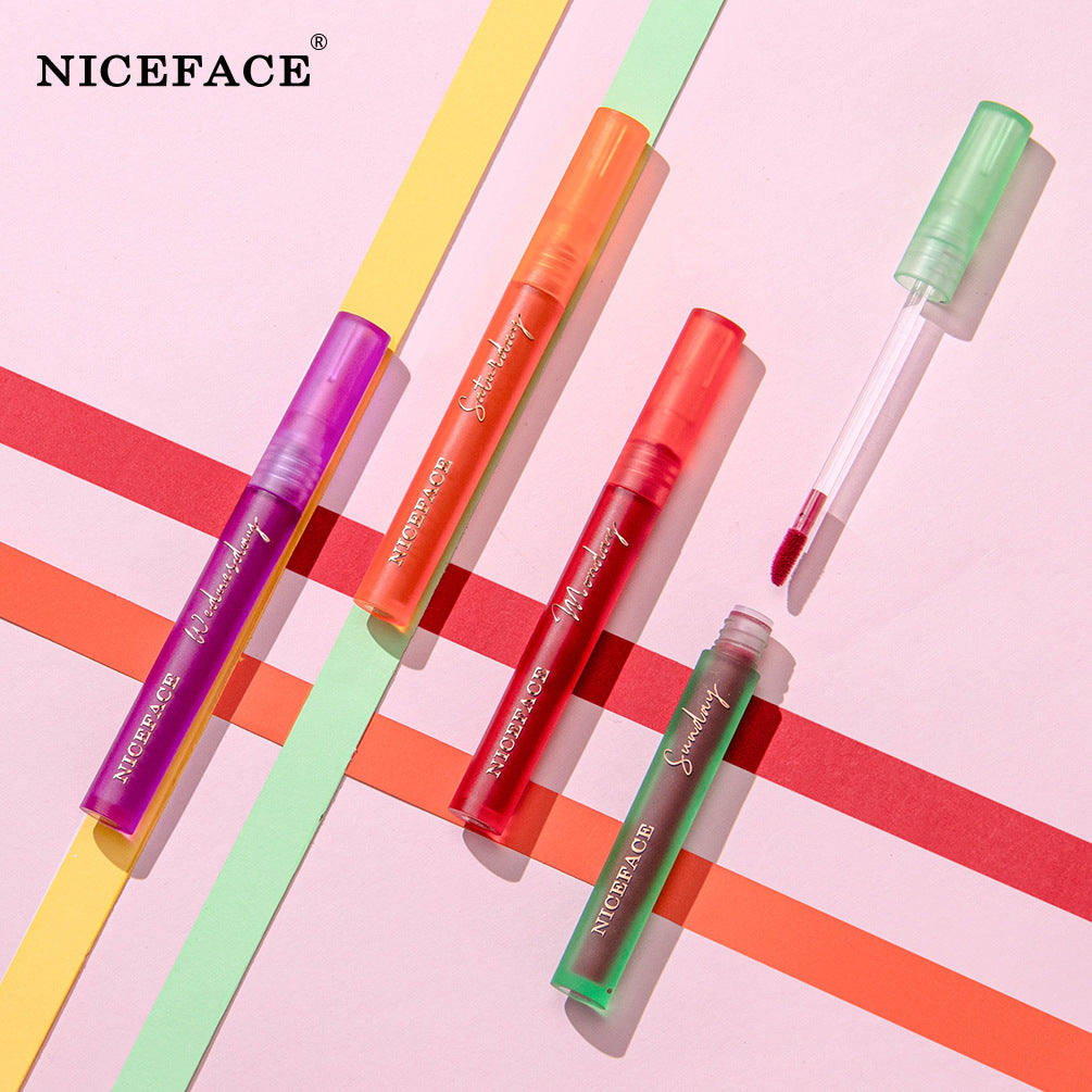 Niceface Weekly Lip Gloss 7 Sticks Lip Gloss Velvet Matte Lip Gloss Se