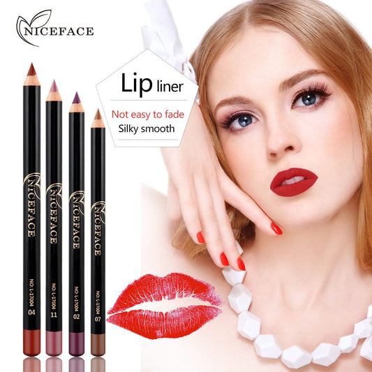 NICEFACE Nude Color Lip Pencil 12 Color Waterproof Lip Liner Nude Colo