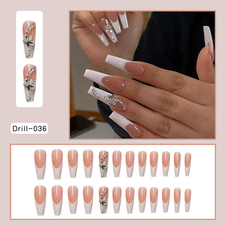 Long Wearing Nails 24 Pieces Of Finished Fake Nails Press On Nails Fre