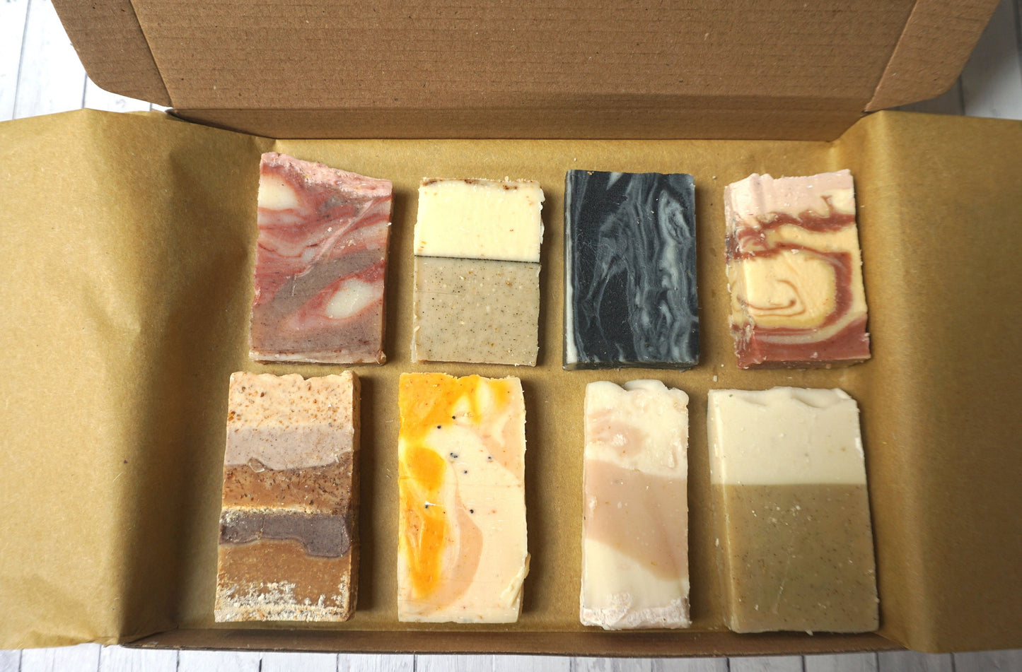 Soap Sampler Gift Set -  8 x 15g  Mini Travel Soaps - Letterbox Sized