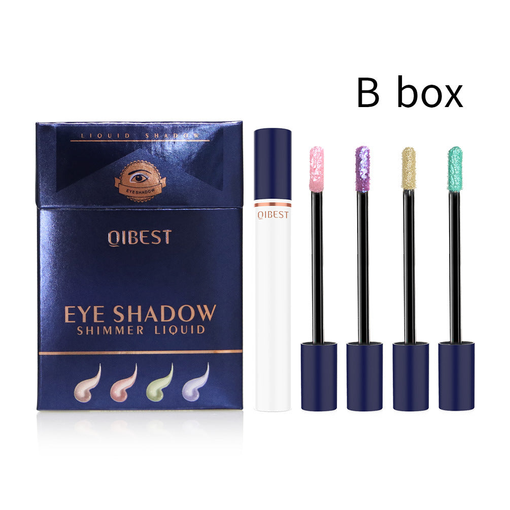 QIBEST Smoke Tube Eye Shadow Set Diamond Pearl Liquid Eye Shadow Shini