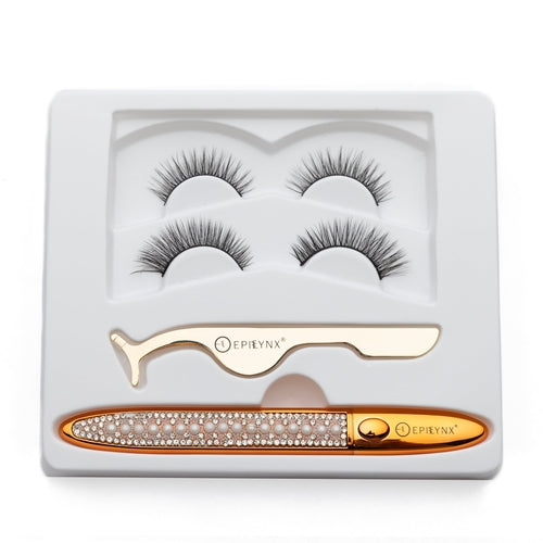 False Eyelashes - No Glue Black Eyeliner and Lashes Kit