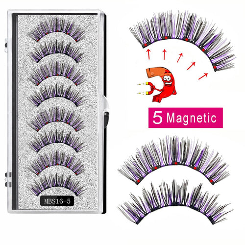 4 pairs 5 Magnet Magnetic False Eyelashes 3D Lasting Magnetic