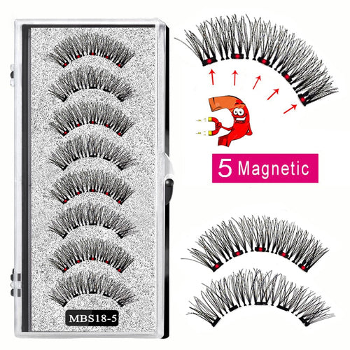 4 pairs 5 Magnet Magnetic False Eyelashes 3D Lasting Magnetic