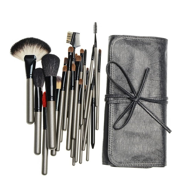 26pcs Makeup Brushes Tool with Holder Case Studio High Quality Natural