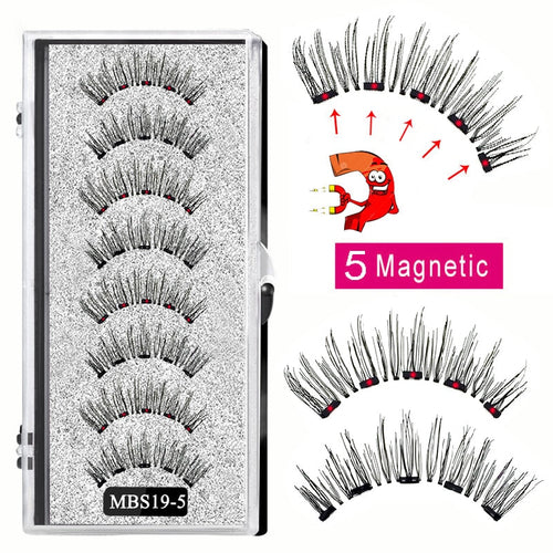 4 pairs 5 Magnet Magnetic False Eyelashes 3D Lasting Magnetic