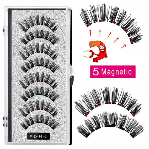 4 pairs 5 Magnet Magnetic False Eyelashes 3D Lasting Magnetic