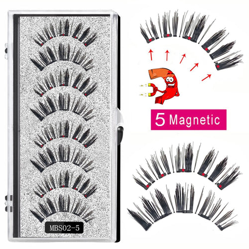 4 pairs 5 Magnet Magnetic False Eyelashes 3D Lasting Magnetic