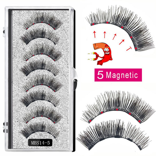 4 pairs 5 Magnet Magnetic False Eyelashes 3D Lasting Magnetic