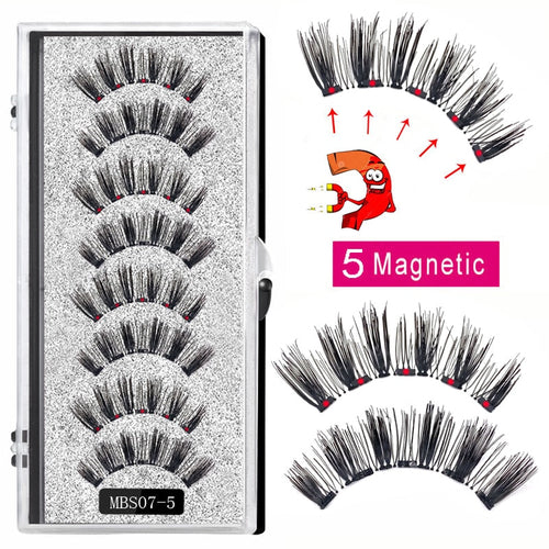 4 pairs 5 Magnet Magnetic False Eyelashes 3D Lasting Magnetic