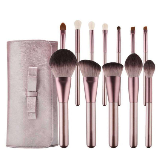 12pcs Grapes Makeup Brushes Set Microcrystalline Silk Cosmetic Bag