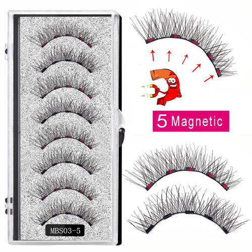 4 pairs 5 Magnet Magnetic False Eyelashes 3D Lasting Magnetic