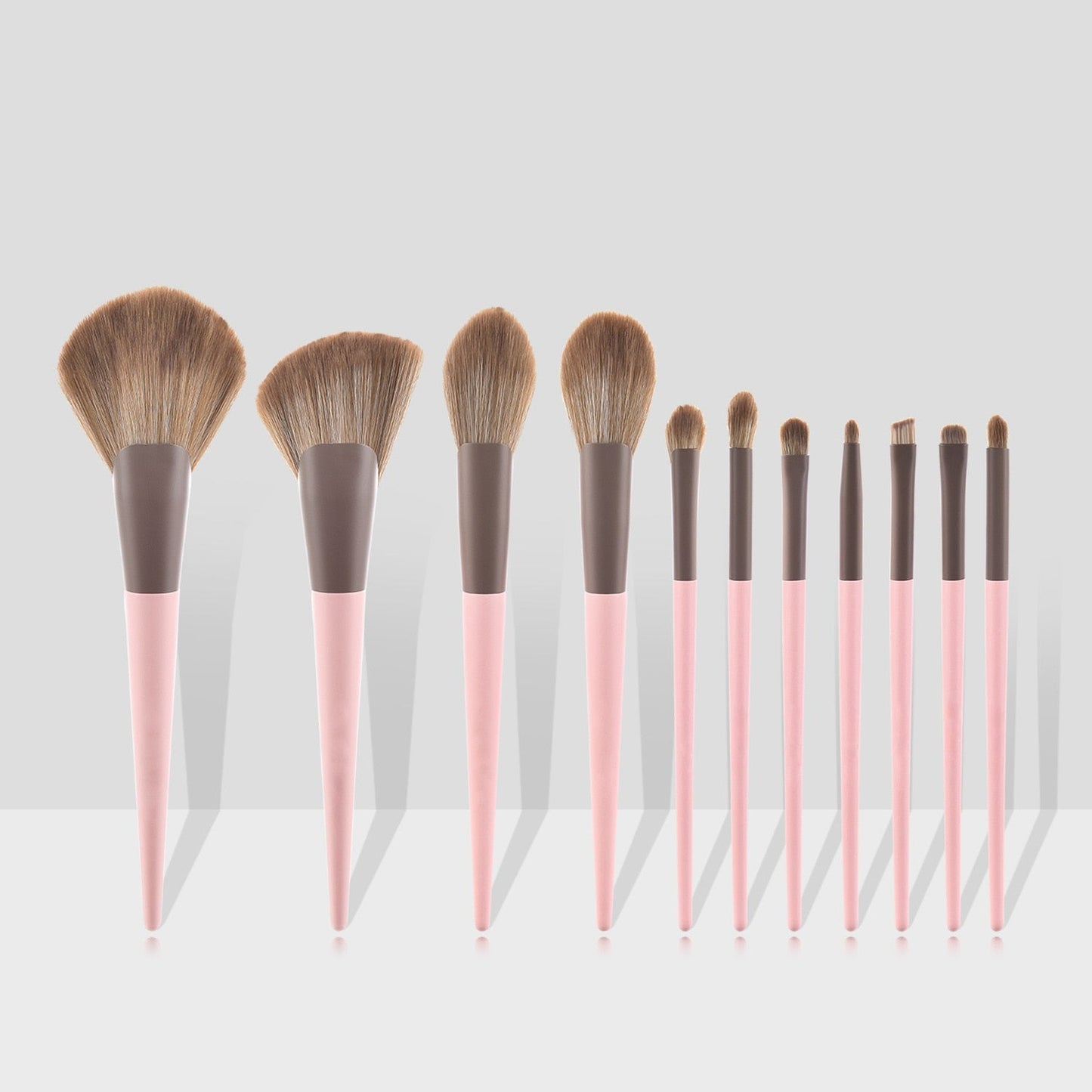 11pcs Makeup Brushes Set Cone Wooden Handle Foundation Eyeshadow Loose