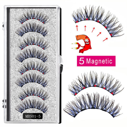 4 pairs 5 Magnet Magnetic False Eyelashes 3D Lasting Magnetic