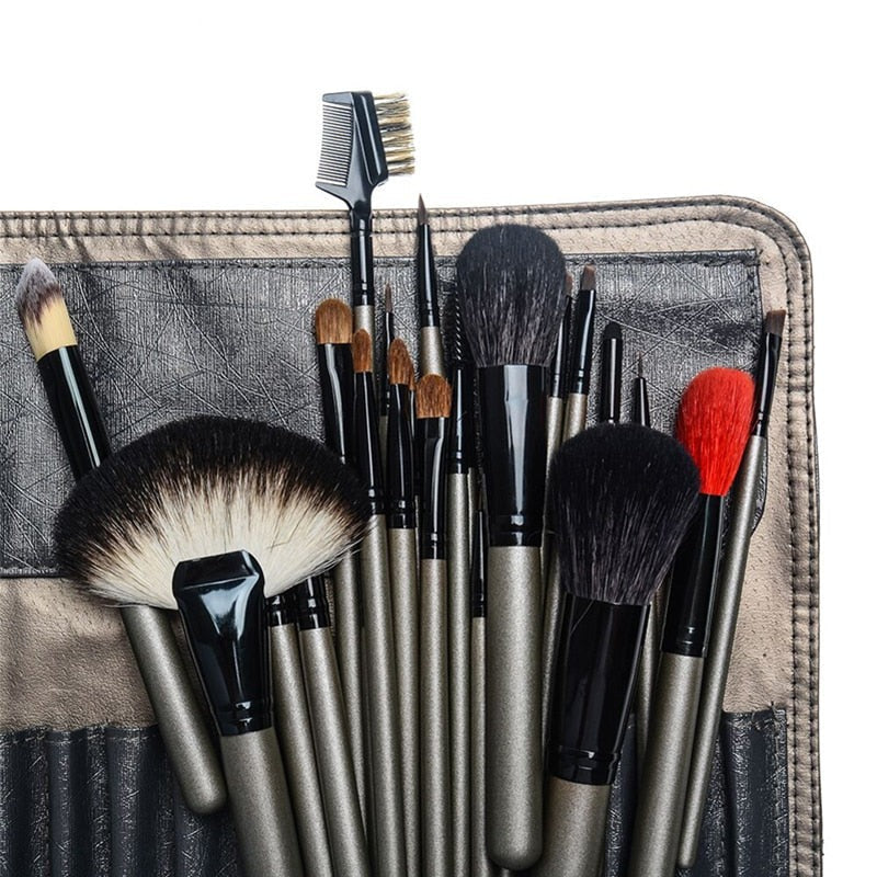 26pcs Makeup Brushes Tool with Holder Case Studio High Quality Natural