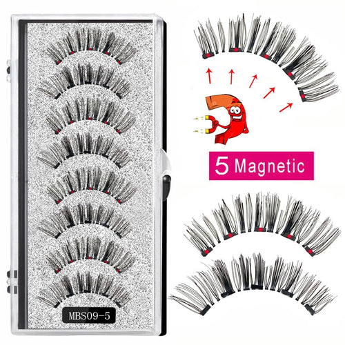 4 pairs 5 Magnet Magnetic False Eyelashes 3D Lasting Magnetic