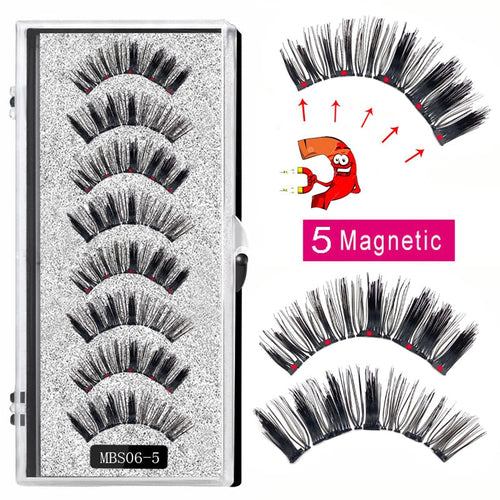 4 pairs 5 Magnet Magnetic False Eyelashes 3D Lasting Magnetic