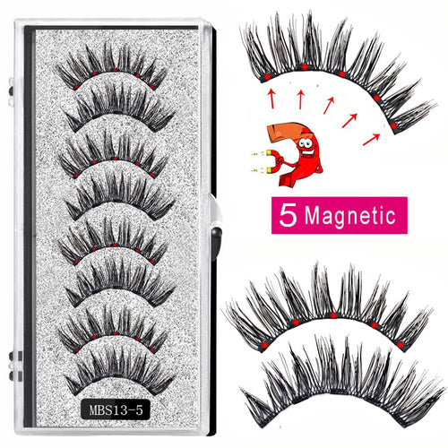 4 pairs 5 Magnet Magnetic False Eyelashes 3D Lasting Magnetic