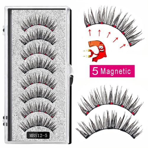 4 pairs 5 Magnet Magnetic False Eyelashes 3D Lasting Magnetic