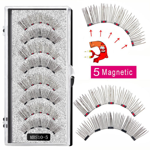 4 pairs 5 Magnet Magnetic False Eyelashes 3D Lasting Magnetic