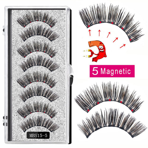 4 pairs 5 Magnet Magnetic False Eyelashes 3D Lasting Magnetic