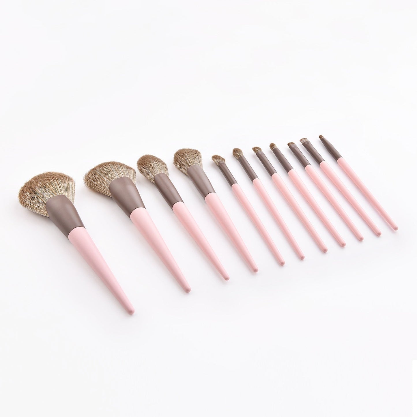 11pcs Makeup Brushes Set Cone Wooden Handle Foundation Eyeshadow Loose