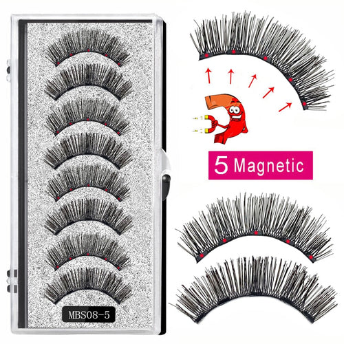 4 pairs 5 Magnet Magnetic False Eyelashes 3D Lasting Magnetic