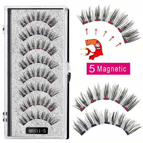 4 pairs 5 Magnet Magnetic False Eyelashes 3D Lasting Magnetic