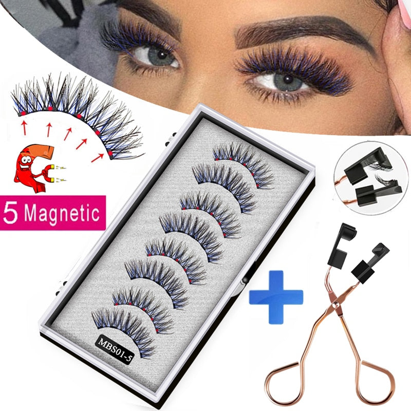 4 pairs 5 Magnet Magnetic False Eyelashes 3D Lasting Magnetic