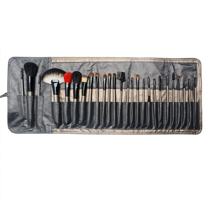 26pcs Makeup Brushes Tool with Holder Case Studio High Quality Natural