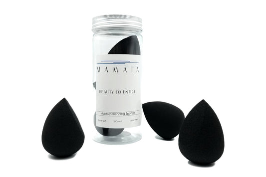 Makeup Blending Sponge - Black, 3pc Set