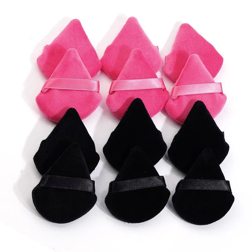 MAANGE 10/12 Pcs Triangle Powder Puff Wet Dry Use For Loose Powder