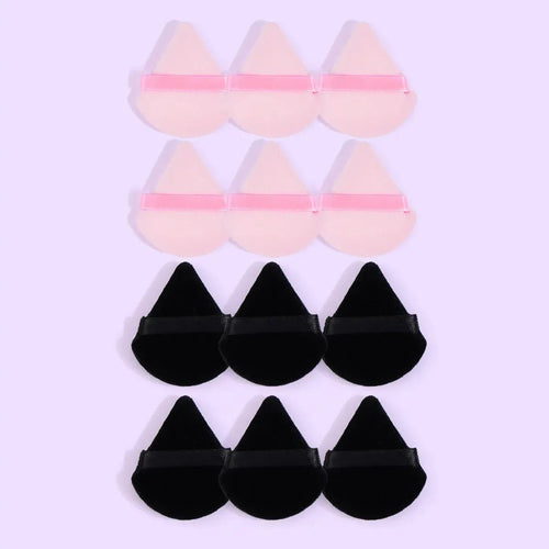 MAANGE 10/12 Pcs Triangle Powder Puff Wet Dry Use For Loose Powder