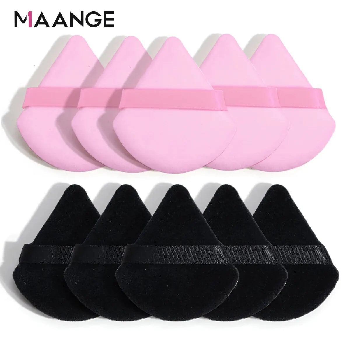 MAANGE 10/12 Pcs Triangle Powder Puff Wet Dry Use For Loose Powder