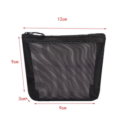 Black Mesh Makeup Bag Women Transparent Cosmetic Bag Small Large