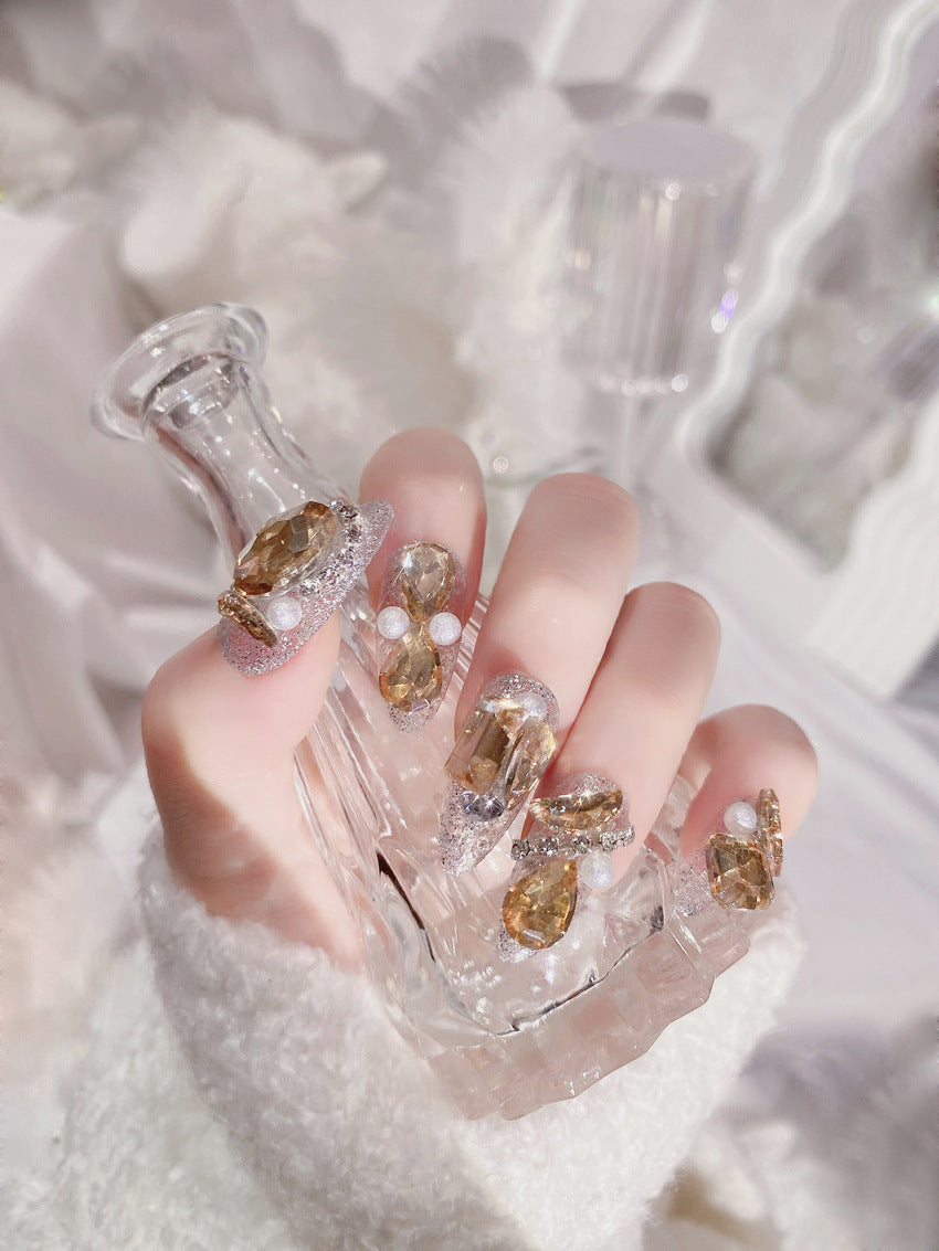 ﻿Radiant Elegance: Box Set of Sparkling Gem Fake Nails