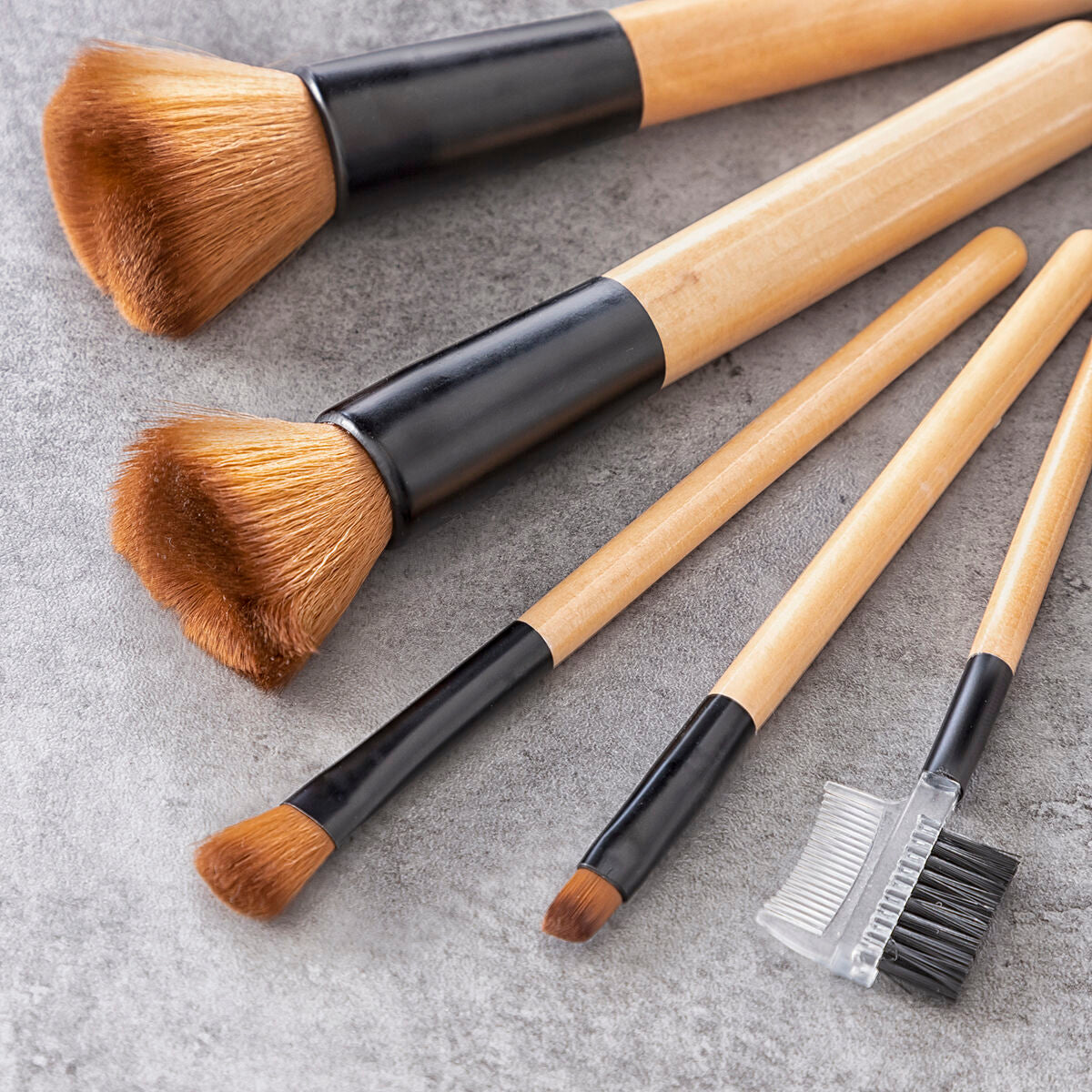 Set of Wooden Make-up Brushes with Carry Case Miset InnovaGoods 5