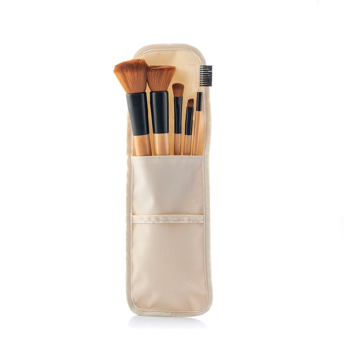 Set of Wooden Make-up Brushes with Carry Case Miset InnovaGoods 5