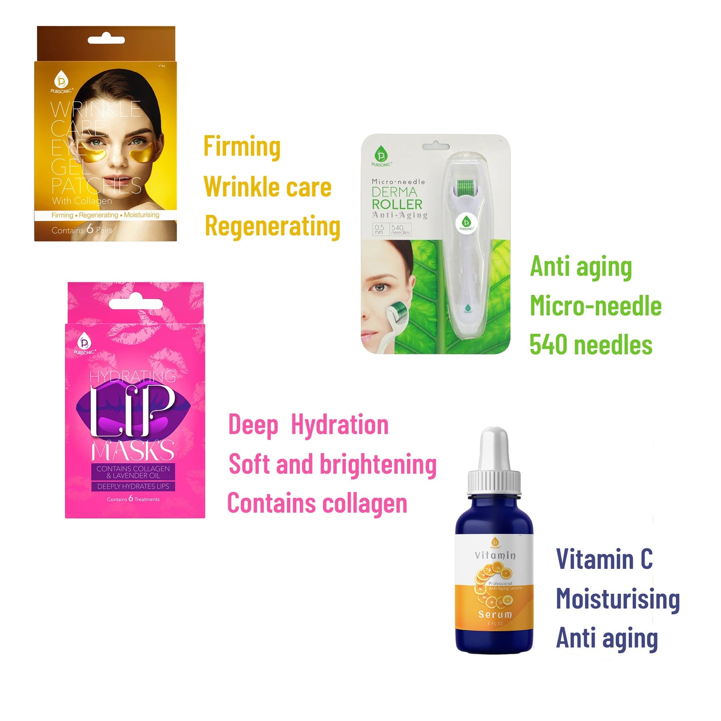 Ultimate Skincare Bundle: Vitamin C Serum (3 fl. oz), Wrinkle Care Eye